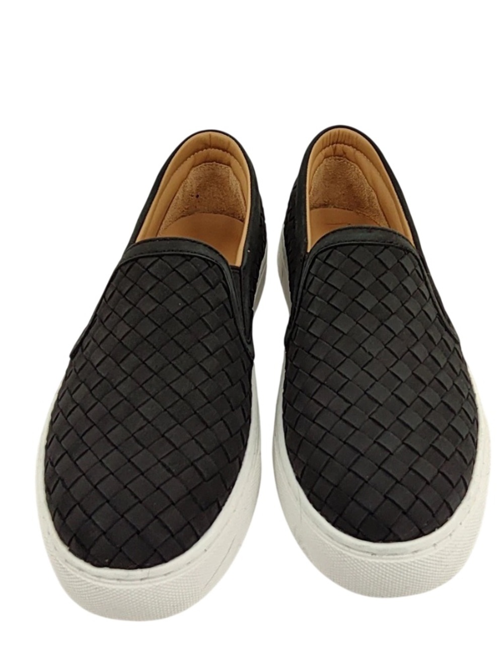 Quince 100% Handwoven Leather Slip On Sneaker Black Shoes 6